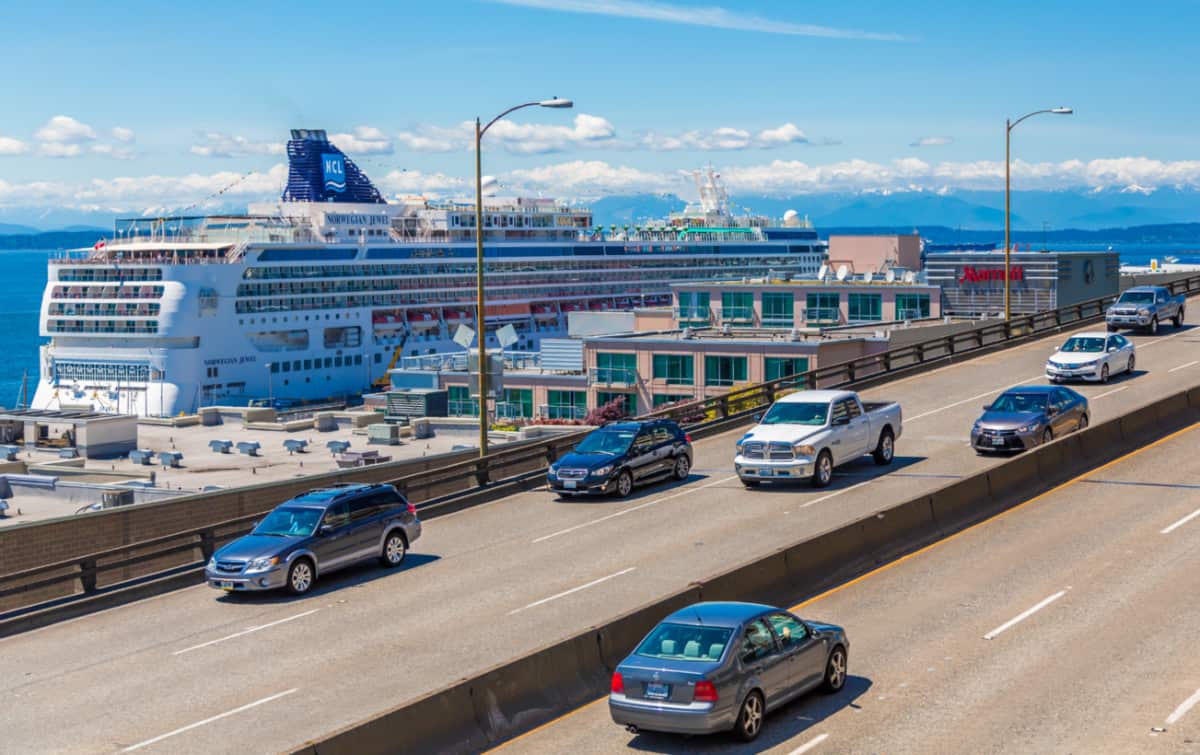 Vista del puerto de cruceros de Seattle