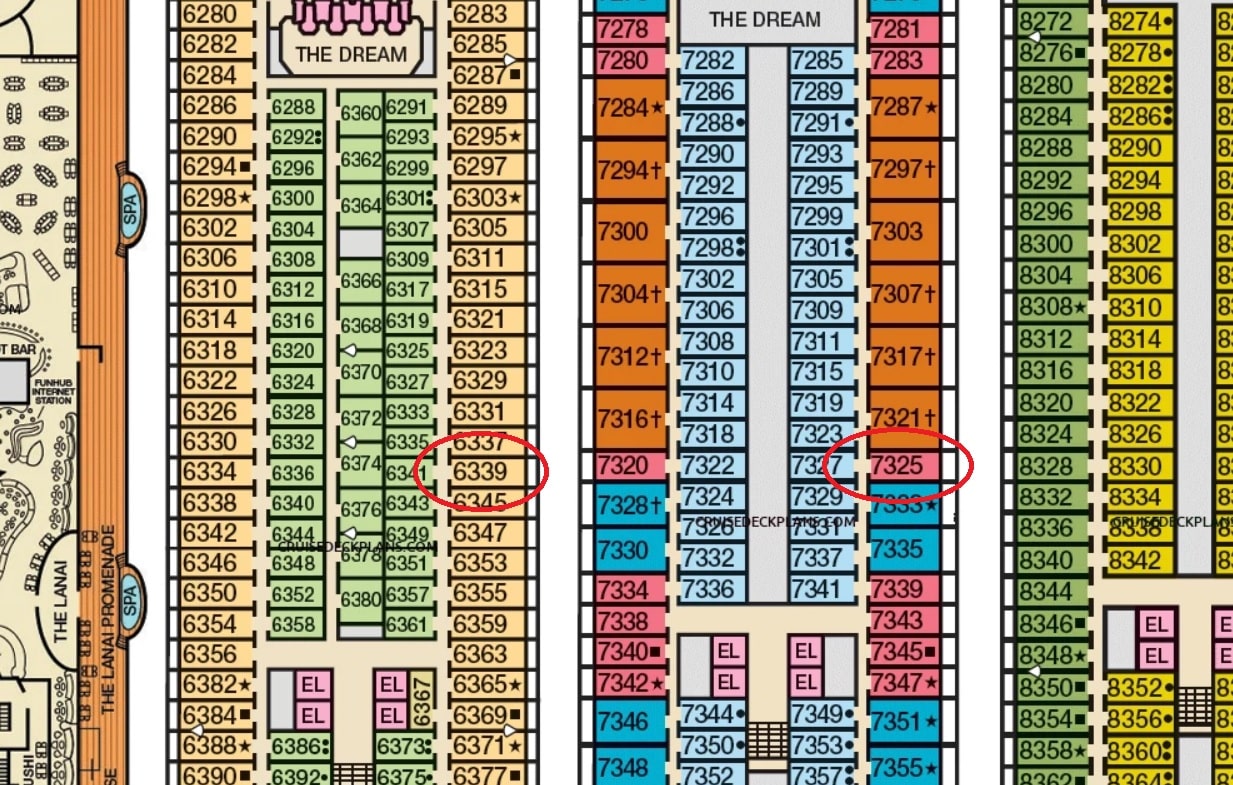 planos de cubierta de camarote en crucero para elegir camarote
