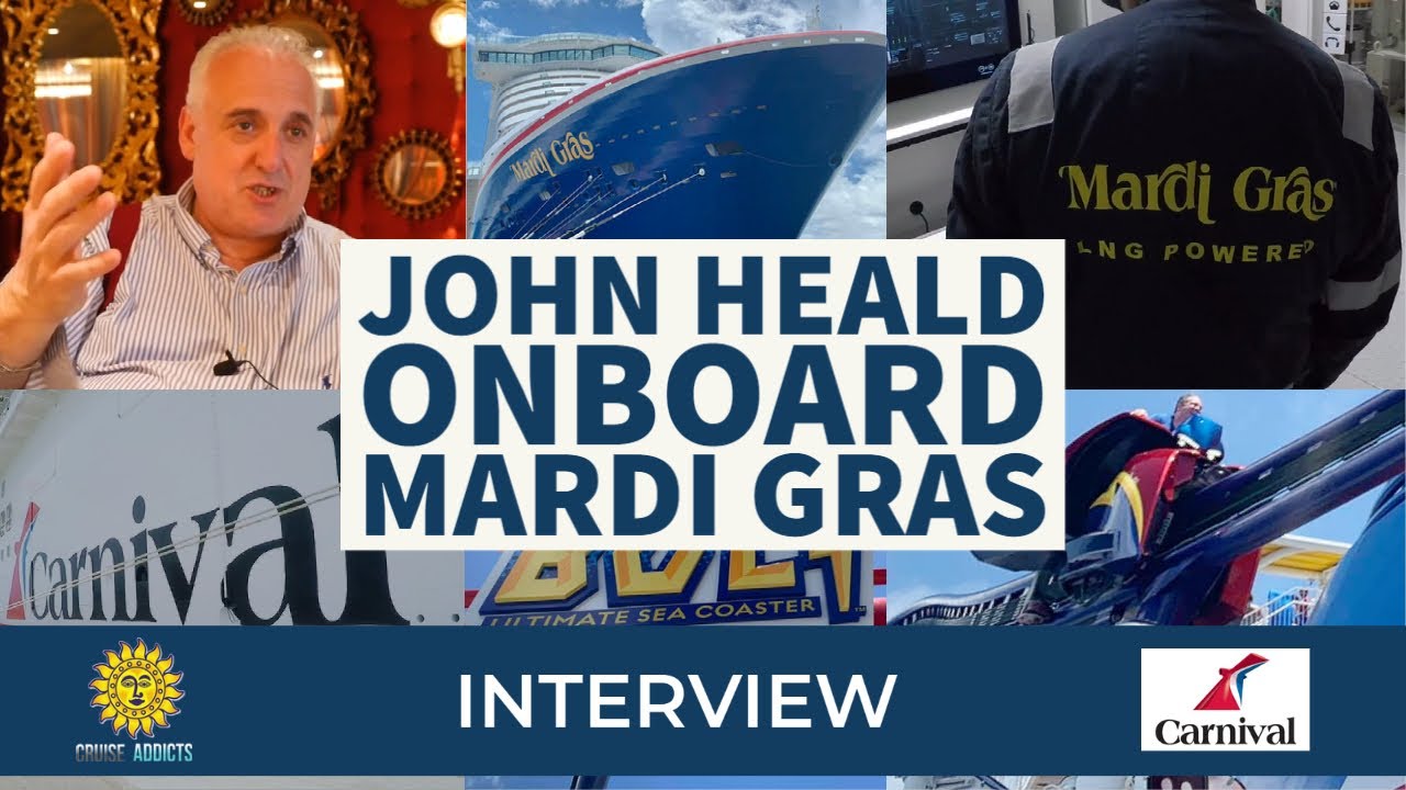 John Heald, embajador de la marca Carnival Cruise Line a bordo del Mardi Gras
