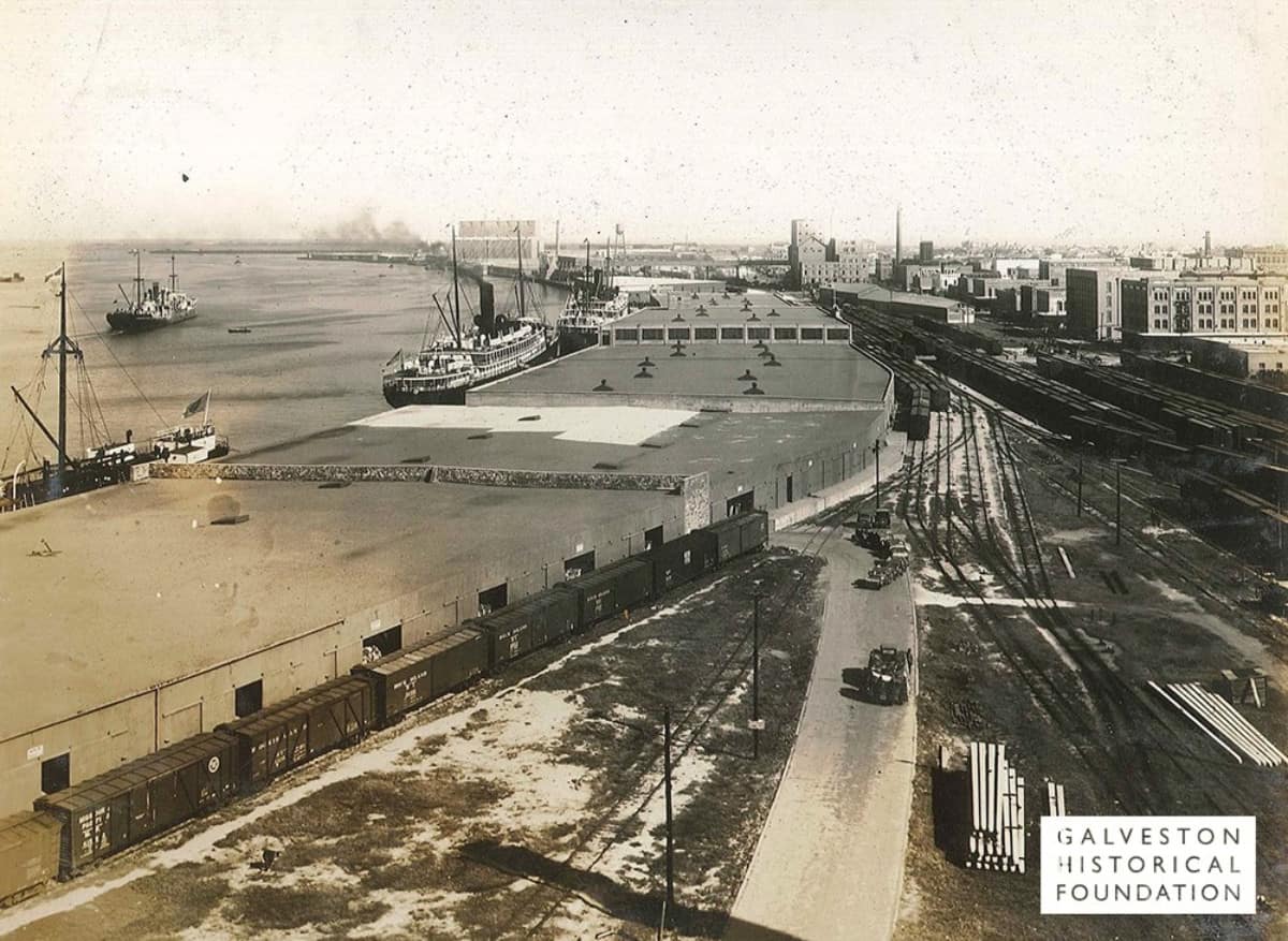 Puerto de cruceros de Galveston en 1928