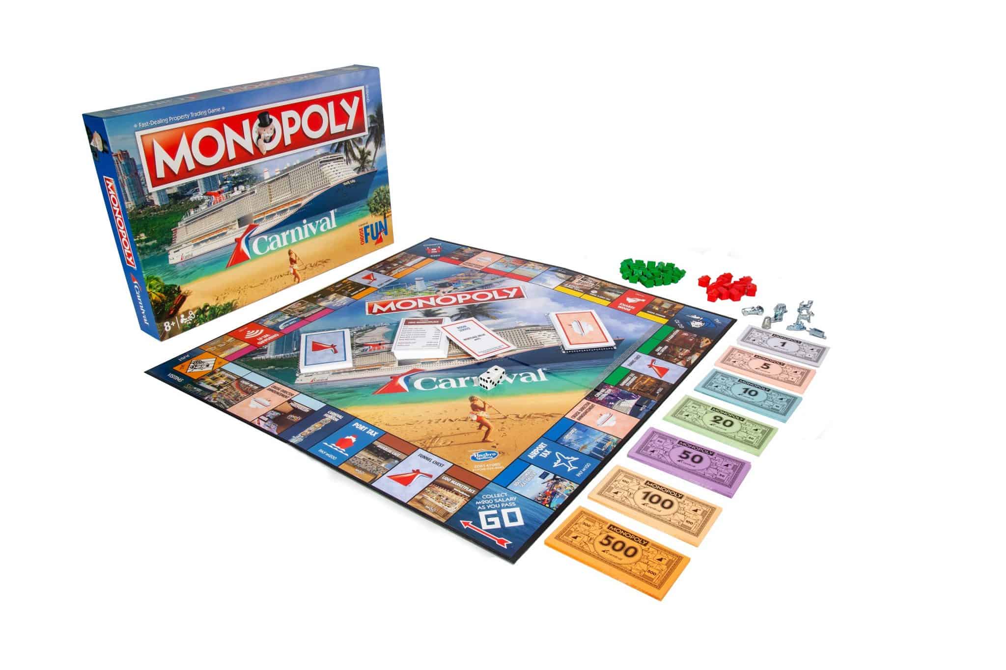 Carnival Cruise Line lanza un juego Monopoly con temática de cruceros