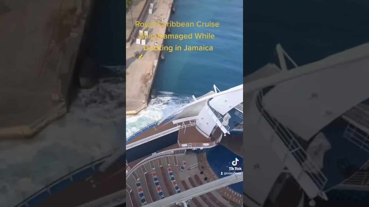 VÍDEO: Crucero de Royal Caribbean se estrella contra muelle en Jamaica